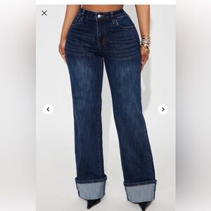 Fashion Nova Dark Blue Flare Jeans